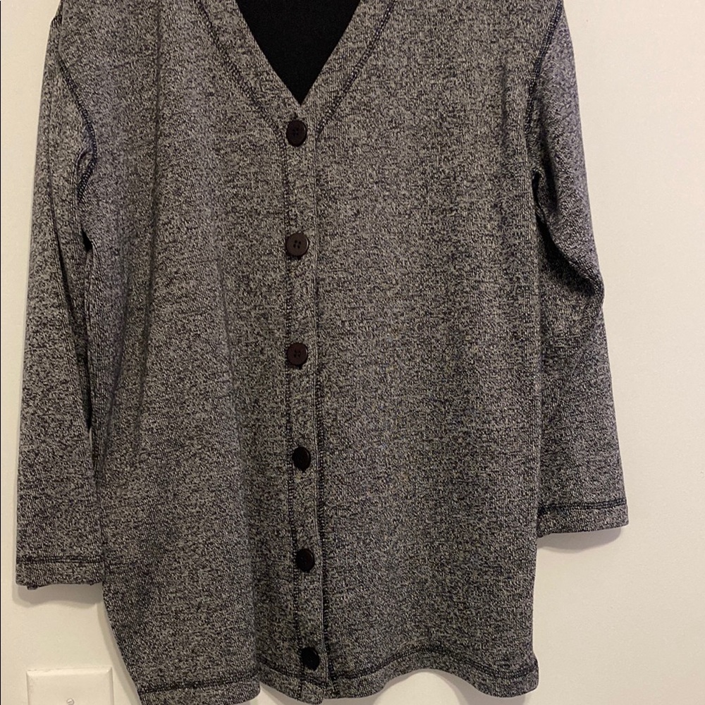 Men's Gray Button-Up Sweater